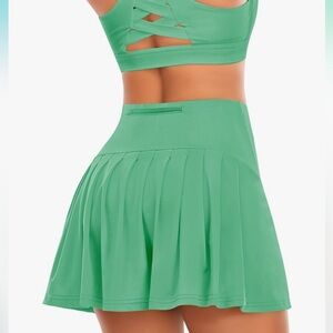 Green Pleated Tennis Skirt Sz L